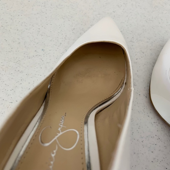 Jessica Simpson Patent Leather Pointed Toe Heels in White Size 6 1/2 - Picture 10 of 16